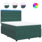 vidaXL Giroletto a Molle con Materasso Verde Scuro 140x200 cm Velluto