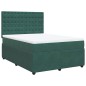 vidaXL Giroletto a Molle con Materasso Verde Scuro 140x200 cm Velluto