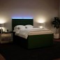 vidaXL Giroletto a Molle con Materasso Verde Scuro 140x200 cm Velluto