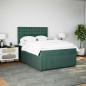 vidaXL Giroletto a Molle con Materasso Verde Scuro 140x200 cm Velluto