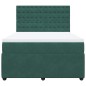 vidaXL Giroletto a Molle con Materasso Verde Scuro 140x200 cm Velluto