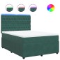 vidaXL Giroletto a Molle con Materasso Verde Scuro 140x200 cm Velluto