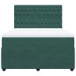 vidaXL Giroletto a Molle con Materasso Verde Scuro 140x200 cm Velluto