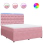 vidaXL Giroletto a Molle con Materasso Rosa 180x200 cm in Velluto