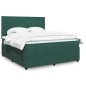 vidaXL Giroletto a Molle con Materasso Verde Scuro 180x200 cm Velluto vidaXL Giroletto a Molle con Materasso Verde Scuro 180x200 cm Velluto