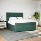 vidaXL Giroletto a Molle con Materasso Verde Scuro 180x200 cm Velluto vidaXL Giroletto a Molle con Materasso Verde Scuro 180x200 cm Velluto