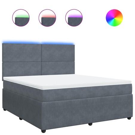 vidaXL Giroletto a Molle con Materasso Grigio Scuro 180x200 cm Velluto