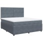 vidaXL Giroletto a Molle con Materasso Grigio Scuro 180x200 cm Velluto
