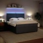 vidaXL Giroletto a Molle con Materasso Grigio Scuro 180x200 cm Velluto
