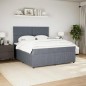 vidaXL Giroletto a Molle con Materasso Grigio Scuro 180x200 cm Velluto