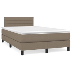 vidaXL Letto a Molle con Materasso e LED Tortora 120x190 cm in Tessuto