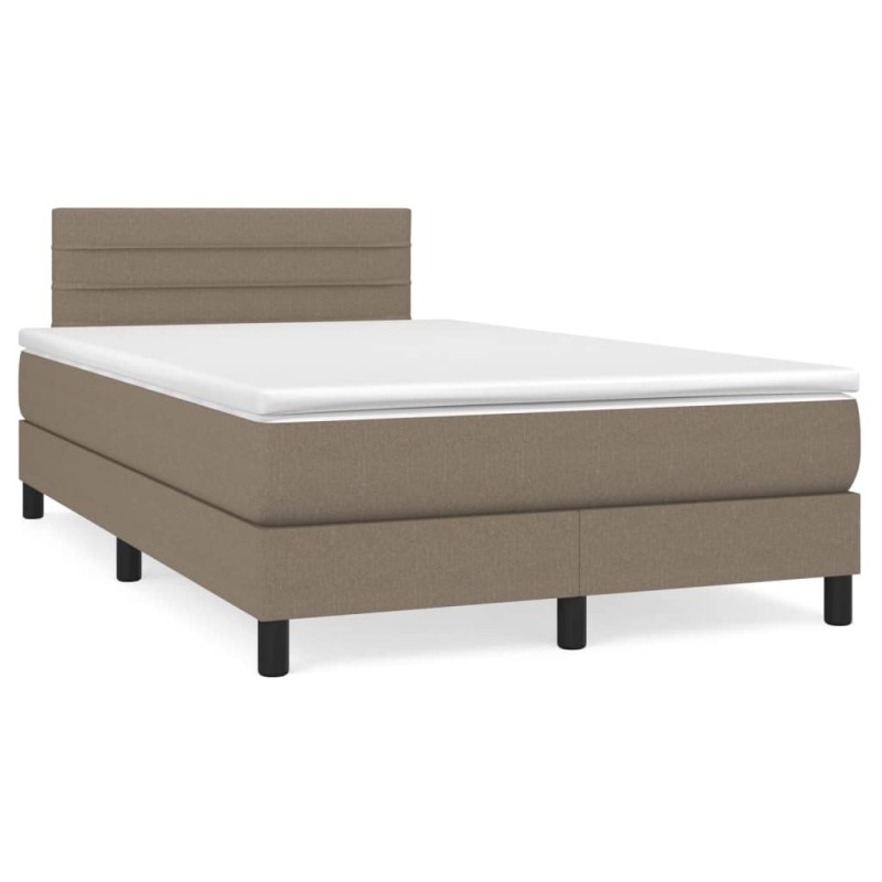 vidaXL Letto a Molle con Materasso e LED Tortora 120x190 cm in Tessuto vidaXL Letto a Molle con Materasso e LED Tortora 120x190 cm in Tessuto