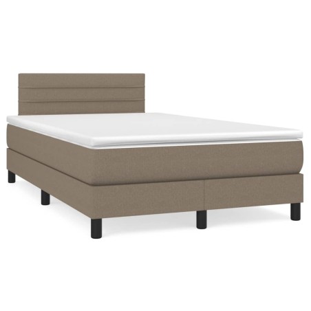 vidaXL Letto a Molle con Materasso e LED Tortora 120x190 cm in Tessuto