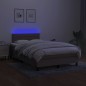 vidaXL Letto a Molle con Materasso e LED Tortora 120x190 cm in Tessuto vidaXL Letto a Molle con Materasso e LED Tortora 120x190 cm in Tessuto