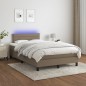 vidaXL Letto a Molle con Materasso e LED Tortora 120x190 cm in Tessuto vidaXL Letto a Molle con Materasso e LED Tortora 120x190 cm in Tessuto