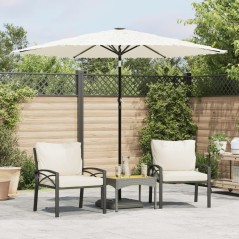 vidaXL Ombrellone Giardino con Palo in Acciaio Bianco 268x268x226 cm