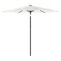 vidaXL Ombrellone Giardino con Palo in Acciaio Bianco 268x268x226 cm