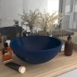 Lavandino Lusso Rotondo Blu Scuro Opaco 32,5x14 cm in Ceramica Lavandino Lusso Rotondo Blu Scuro Opaco 32,5x14 cm in Ceramica