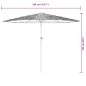 vidaXL Ombrellone Giardino con Palo in Acciaio Bianco 268x268x226 cm vidaXL Ombrellone Giardino con Palo in Acciaio Bianco 268x268x226 cm