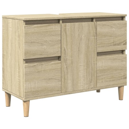 vidaXL Mobile Lavabo Rovere Sonoma 80x33x60 cm in Legno Multistrato