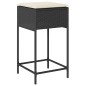 vidaXL Set Bar da Giardino 5 pz con Cuscini in Polyrattan Nero