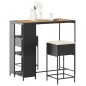 vidaXL Set Bar da Giardino 3 pz con Cuscini in Polyrattan Nero vidaXL Set Bar da Giardino 3 pz con Cuscini in Polyrattan Nero