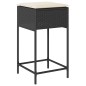 vidaXL Set Bar da Giardino 3 pz con Cuscini in Polyrattan Nero vidaXL Set Bar da Giardino 3 pz con Cuscini in Polyrattan Nero