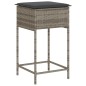 vidaXL Set Bar da Giardino 5 pz con Cuscini in Polyrattan Grigio vidaXL Set Bar da Giardino 5 pz con Cuscini in Polyrattan Grigio