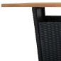 vidaXL Set Bar da Giardino 5 pz con Cuscini in Polyrattan Nero