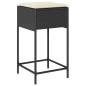 vidaXL Set Bar da Giardino 5 pz con Cuscini in Polyrattan Nero
