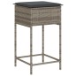 vidaXL Set Bar da Giardino 5 pz con Cuscini in Polyrattan Grigio vidaXL Set Bar da Giardino 5 pz con Cuscini in Polyrattan Grigio