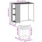 vidaXL Set Bar da Giardino 3pz con Cuscini Grigio in Polyrattan vidaXL Set Bar da Giardino 3pz con Cuscini Grigio in Polyrattan