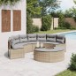 vidaXL Set Divani da Giardino Semicircolare 3 pz in Polyrattan Beige vidaXL Set Divani da Giardino Semicircolare 3 pz in Polyrattan Beige