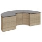 vidaXL Set Divani da Giardino Semicircolare 3 pz in Polyrattan Beige vidaXL Set Divani da Giardino Semicircolare 3 pz in Polyrattan Beige