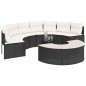 vidaXL Set Divani da Giardino Semicircolare 3 pz in Polyrattan Nero vidaXL Set Divani da Giardino Semicircolare 3 pz in Polyrattan Nero