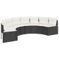 vidaXL Set Divani da Giardino Semicircolare 3 pz in Polyrattan Nero vidaXL Set Divani da Giardino Semicircolare 3 pz in Polyrattan Nero
