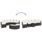 vidaXL Set Divani da Giardino Semicircolare 3 pz in Polyrattan Nero vidaXL Set Divani da Giardino Semicircolare 3 pz in Polyrattan Nero