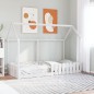 vidaXL Giroletto Casetta Bambini Bianco 90x200 cm Legno Massello Pino vidaXL Giroletto Casetta Bambini Bianco 90x200 cm Legno Massello Pino