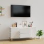 Mobile Porta TV Bianco 102x44,5x50 cm in Legno Multistrato Mobile Porta TV Bianco 102x44,5x50 cm in Legno Multistrato