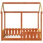 vidaXL Giroletto Casetta Bambini Marrone Cera 70x140 cm Massello Pino vidaXL Giroletto Casetta Bambini Marrone Cera 70x140 cm Massello Pino