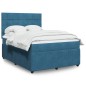 vidaXL Giroletto a Molle con Materasso Blu 160x200 cm in Velluto
