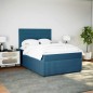 vidaXL Giroletto a Molle con Materasso Blu 160x200 cm in Velluto