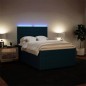 vidaXL Giroletto a Molle con Materasso Blu 160x200 cm in Velluto