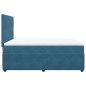vidaXL Giroletto a Molle con Materasso Blu 160x200 cm in Velluto