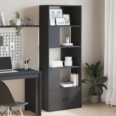 vidaXL Libreria Nera 70x36x189 cm in Legno Multistrato