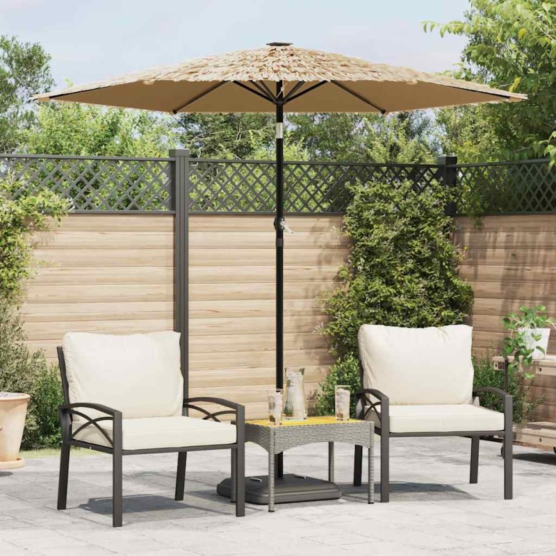 vidaXL Ombrellone Giardino LED e Palo in Acciaio Marrone 223x223x213cm vidaXL Ombrellone Giardino LED e Palo in Acciaio Marrone 223x223x213cm