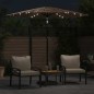 vidaXL Ombrellone Giardino LED e Palo in Acciaio Marrone 223x223x213cm vidaXL Ombrellone Giardino LED e Palo in Acciaio Marrone 223x223x213cm