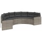 vidaXL Divano da Giardino con Cuscini Semicircolare Grigio Polyrattan