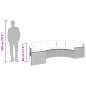 vidaXL Divano da Giardino con Cuscini Semicircolare Grigio Polyrattan