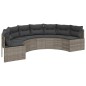 vidaXL Divano da Giardino con Cuscini Semicircolare Grigio Polyrattan vidaXL Divano da Giardino con Cuscini Semicircolare Grigio Polyrattan